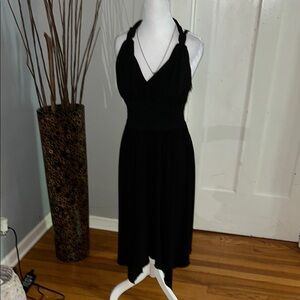 Ronni Nicole Black Halter Midi Dress